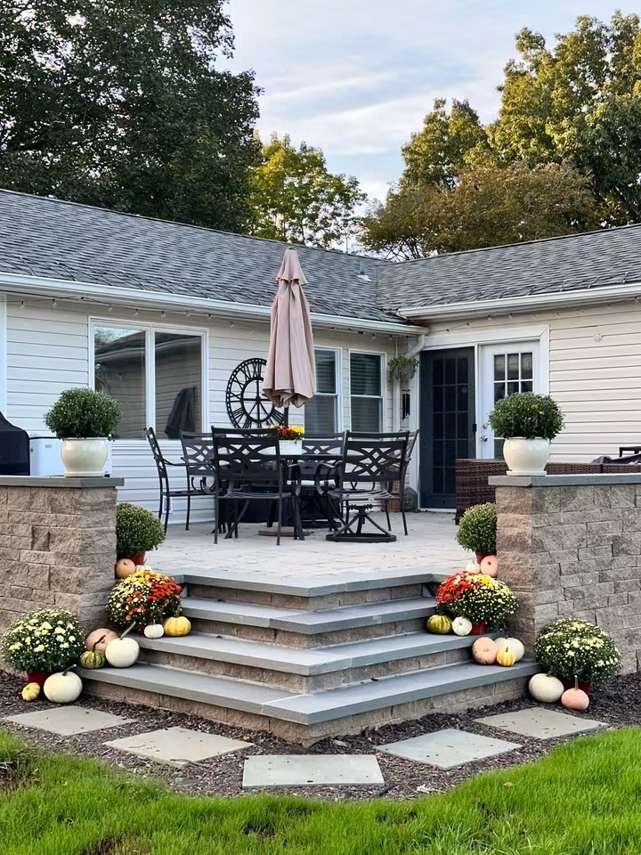 Completed hardscaping and landscaping project in Dover, NJ